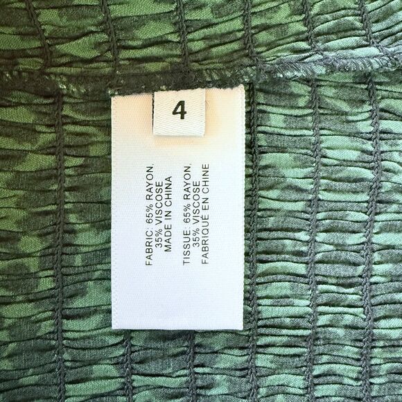 NWT Proenza Schouler White Label Smocked Dot Mock Neck Top in Fern Green & Black - Picture 10 of 14